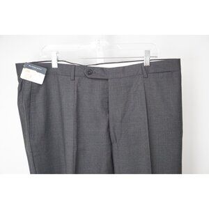 Burberry London Solid Gray S100s Wool Dress Pants Sz 58 NEW
